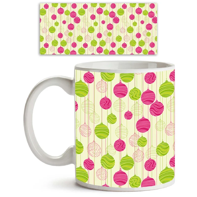 ArtzFolio Christmas Balls Ceramic Coffee Tea Mug Inside White