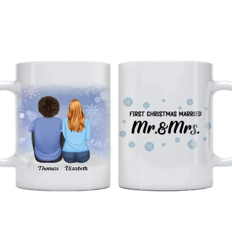 Couple - First Christmas Married Mr. And Mrs. - Personalized Mug