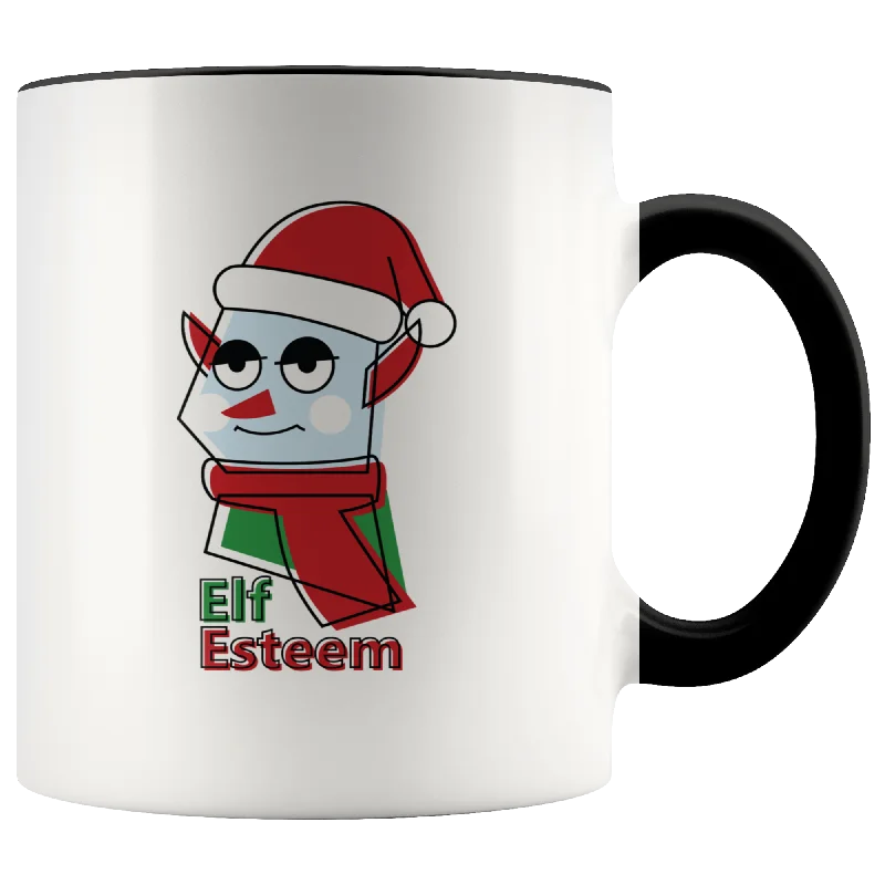 Elf Esteem Funny Christmas Coffee Mug Gift for Him Her Friends Custom accent mug Secret Santa