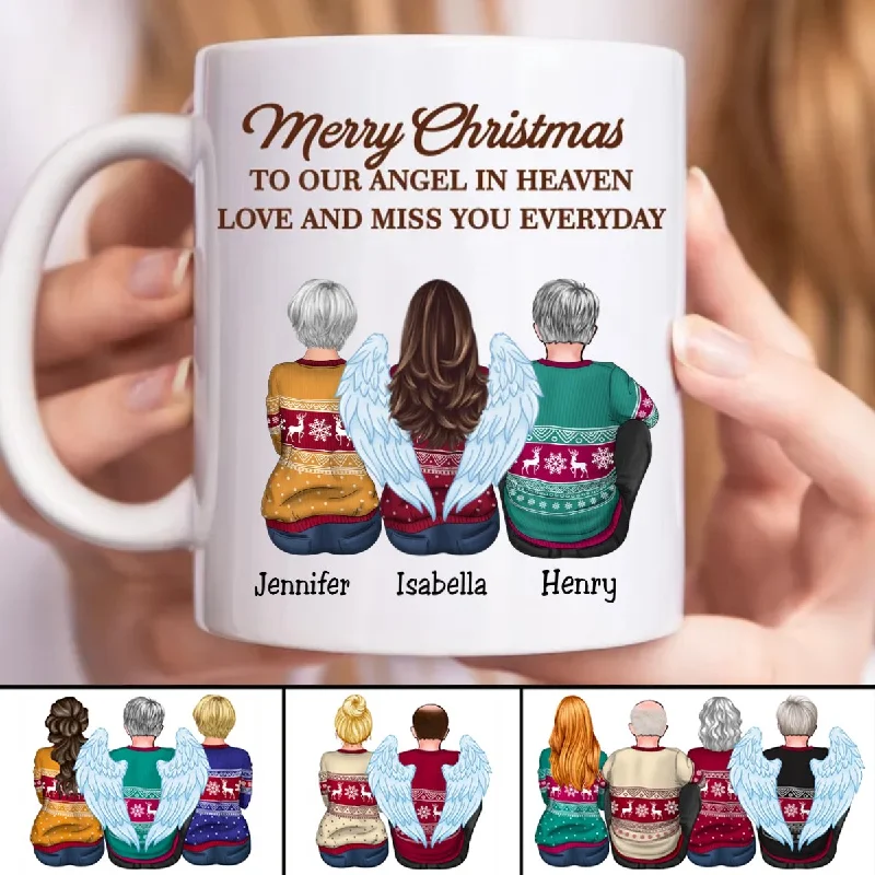 Family - Merry Christmas To Our Angel In Heaven Love And Miss You Everyday - Personalized Mug (VT)