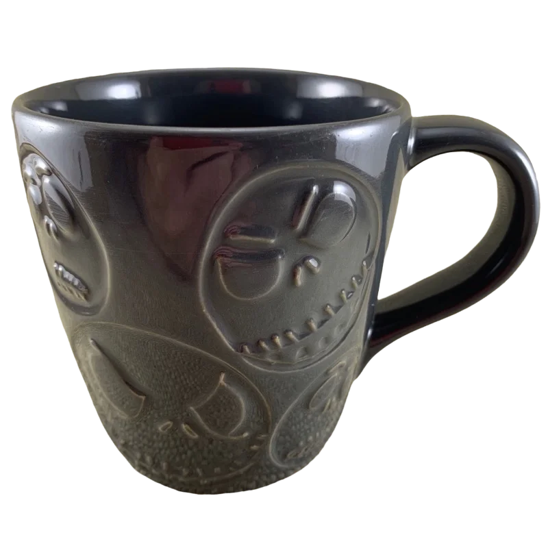 Jack Skellington Embossed Faces The Nightmare Before Christmas Gray Mug Disney Store