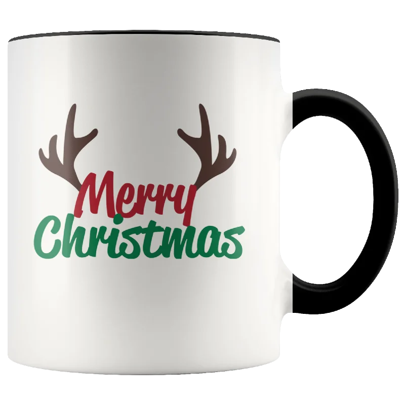 Merry Christmas Coffee Mug Deer Antlers Funny Holiday Mug Secret Santa Coworker gift