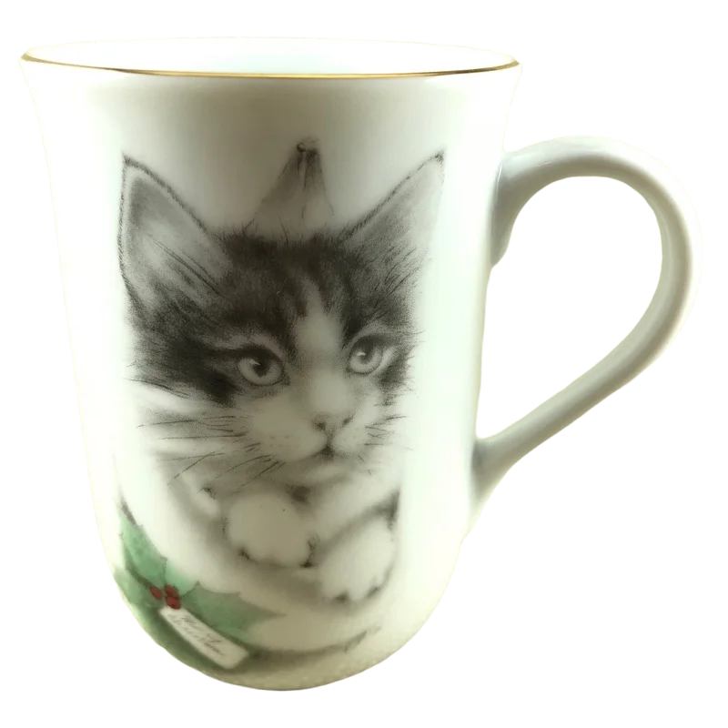 Merry Christmas Kitten In A Stocking With Holly Jonah's Workshop Mug Otagiri