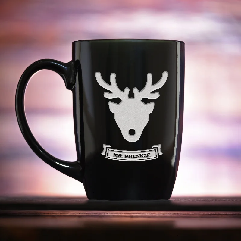 Personalized Reindeer Christmas Coffee Mug