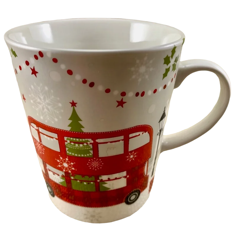 Stechcol Gracie China Double Decker Bus London Christmas Mug Coastline Imports