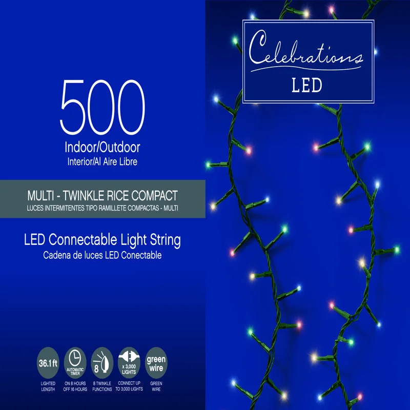 Celebrations LED Multicolored 500 ct String Christmas Lights