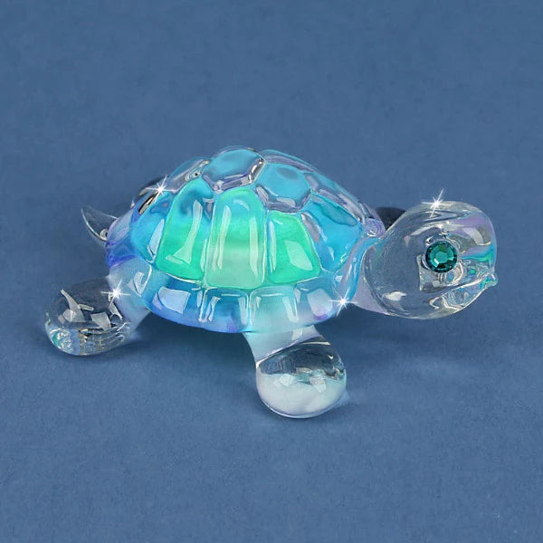 Glass Baron Blue Turtle Figurine