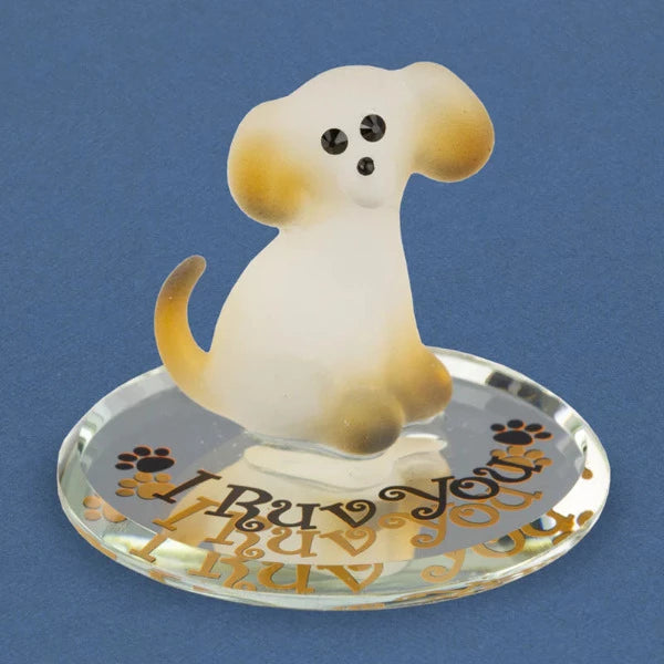 Glass Baron I Ruv You Puppy Figurine