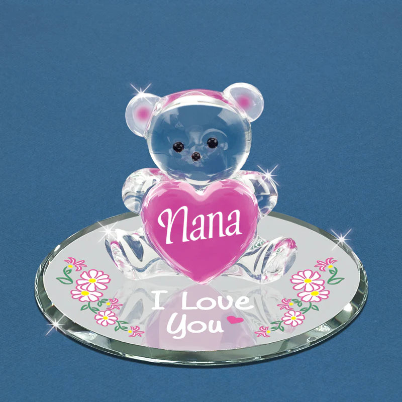 Glass Baron "Love You Nana" Bear and Heart