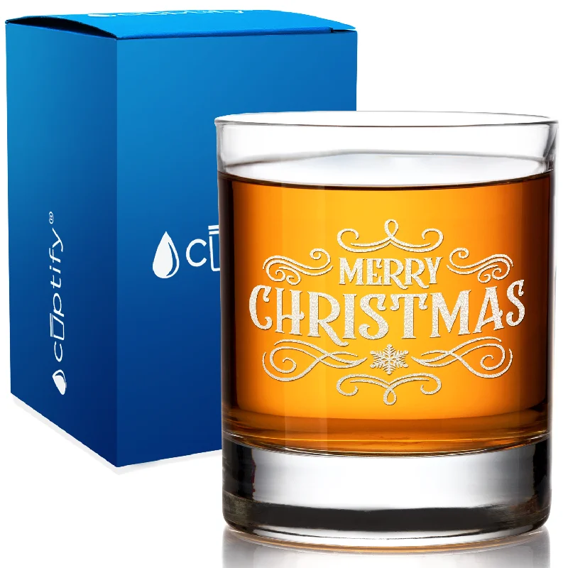 Merry Christmas on 10.25oz Whiskey Glass