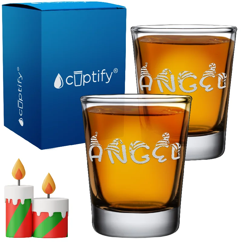 Personalized Elfen Christmas Font 2oz Shot Glasses - Set of 2