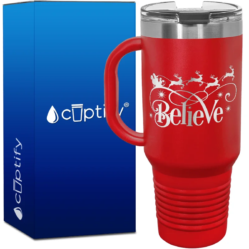 Believe in Stanta 40oz Christmas Travel Mug