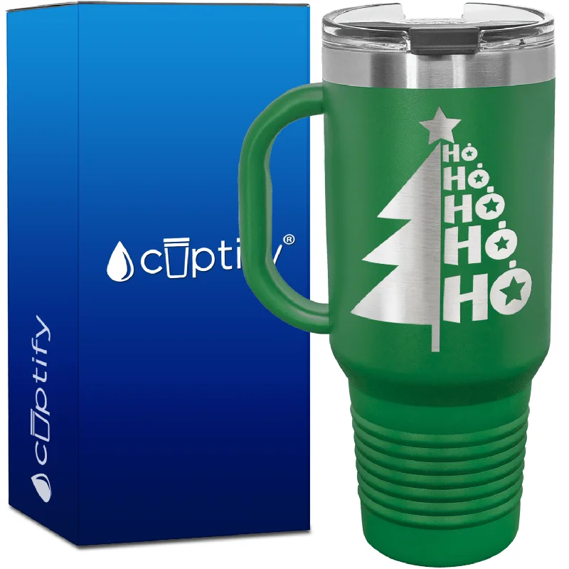 Ho Ho Ho Christmas Tree 40oz Travel Mug