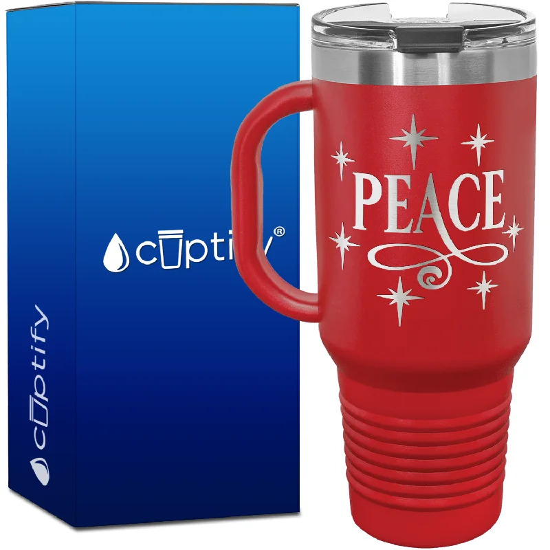 Peace 40oz Christmas Travel Mug