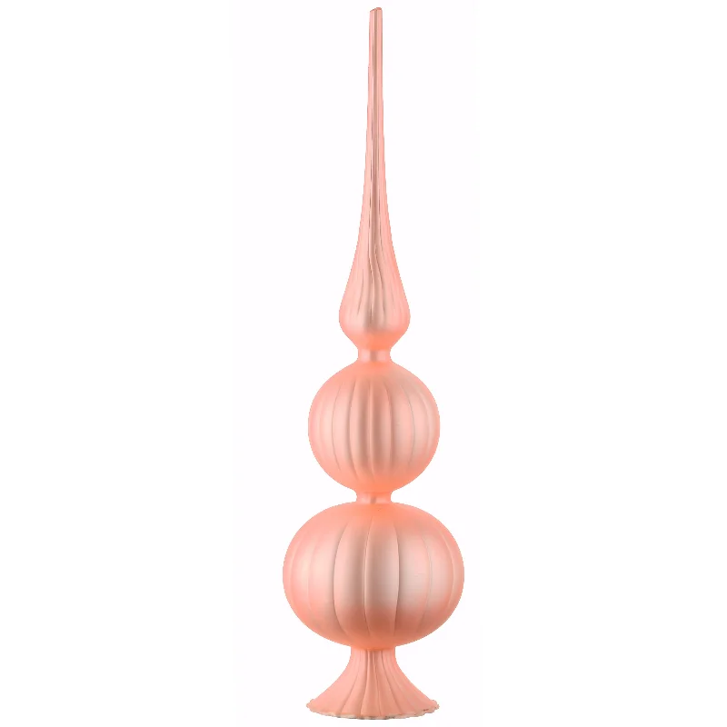 15 in. Pink Glass Christmas Tree Topper