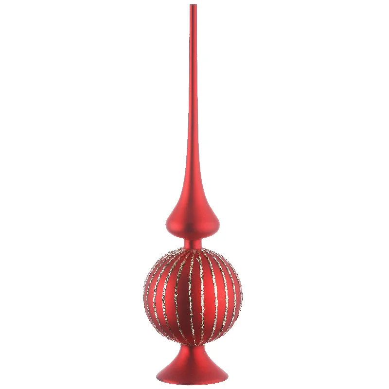 15 in. Red Glass Christmas Tree Topper