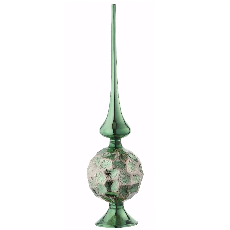 15 in. Sage Green Glass Christmas Tree Topper