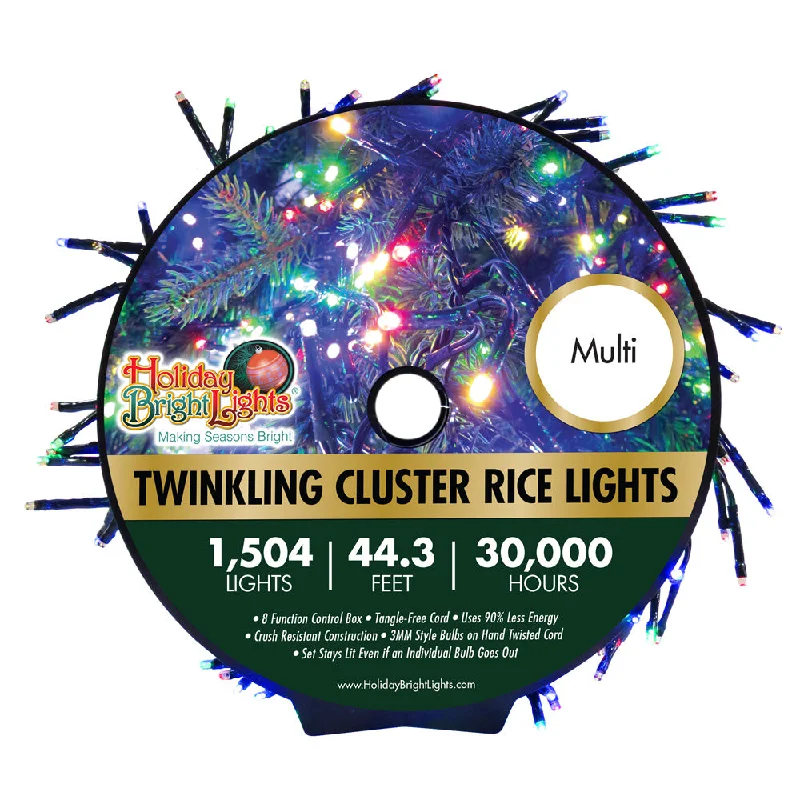 (Multi-Colored) Multi-Colored Cluster Rice Christmas Lights