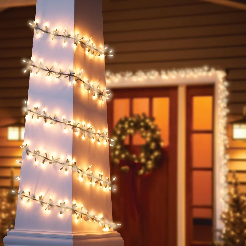 200 Clear Garland Lights on a Green Wire