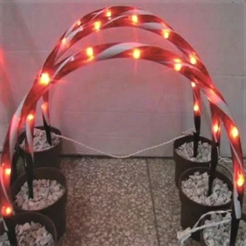 Set of 3 Lighted Candy Cane Arch Driveway Markers