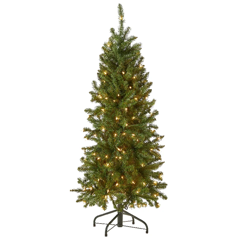 4.5 ft. Pre-Lit Kingswood Fir Pencil Tree with Clear Lights