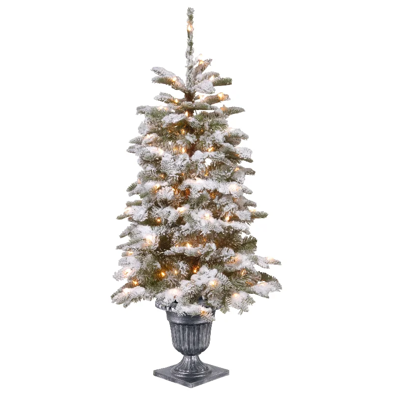 4 ft. Pre-Lit Snowy Camden Tree with Clear Lights