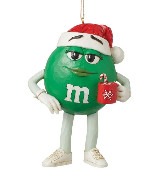 4" M&M's Green Character With Hat Ornament