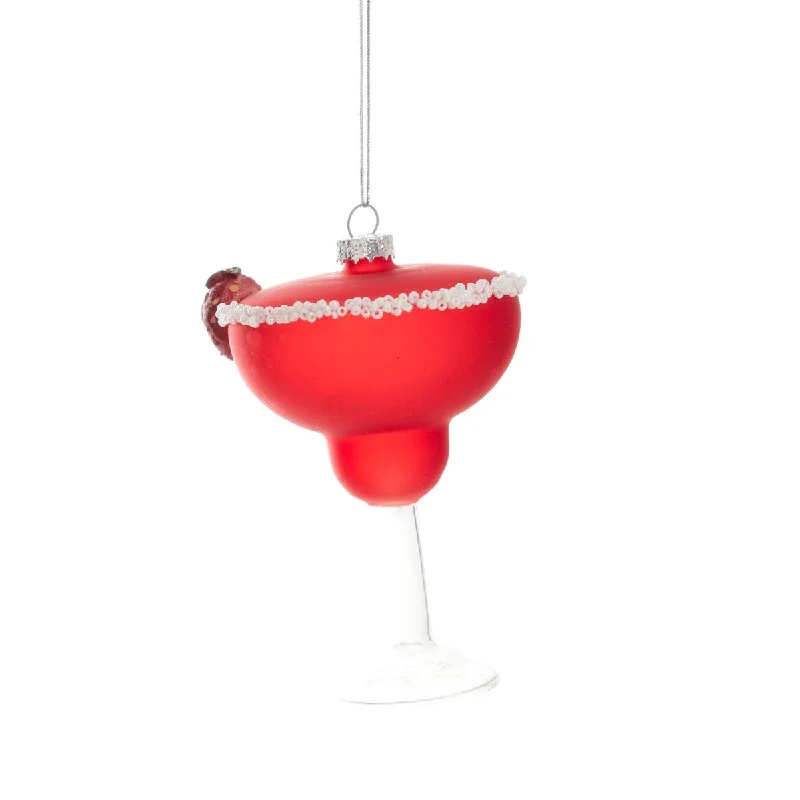 4" Red Martini Glass Ornament Set Of 6