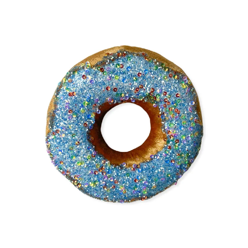 5" Blue Donut With Sprinkles Ornament Set Of 6