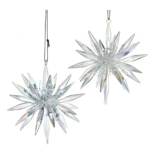 5" Starburst Ornament Set Of 6