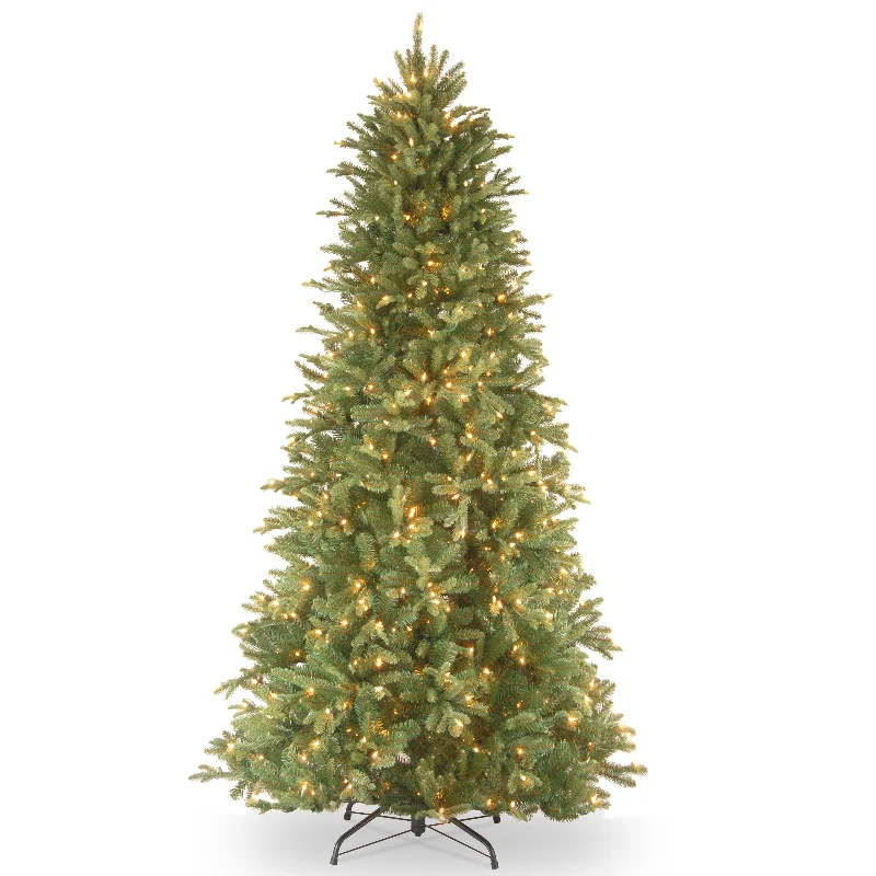 6.5 ft. Pre-Lit Tiffany Fir Slim Tree with Clear Lights PE Branch Tips