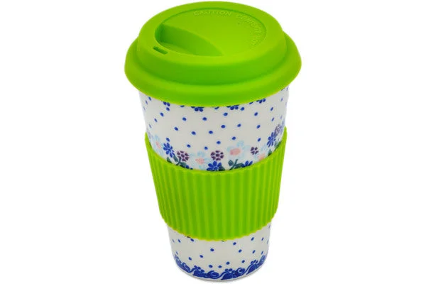 6" Travel Coffee Mug with Sleeve - Stormy Vines