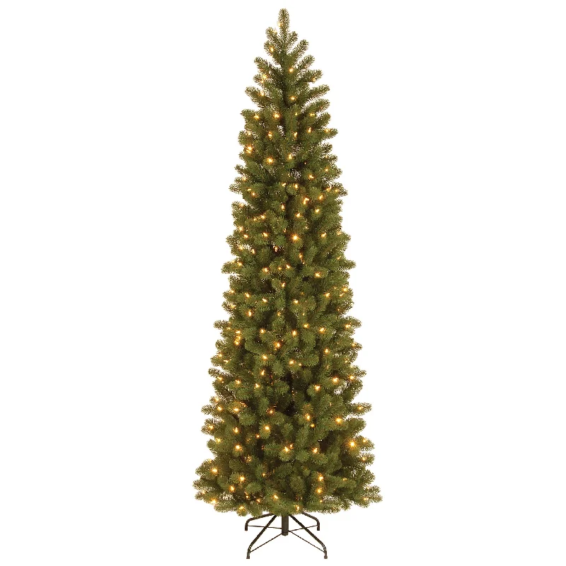 7.5 ft. Pre-Lit Downswept Douglas Fir Pencil Slim Tree with Dual Color LED Lights