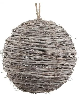 7" Twig Ball Ornament Set Of 2