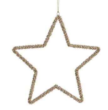 8.5" Gold Jewel Star Ornament Set Of 4