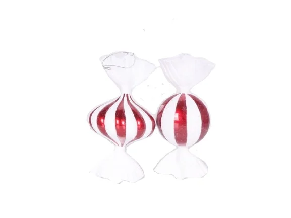 8" Peppermint Candy Ornament Set Of 6