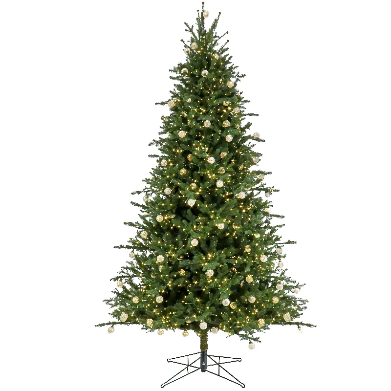 9 ft. Pre-Lit Christmas Aspen Pine Tree with Warm White LED Cosmic Lights