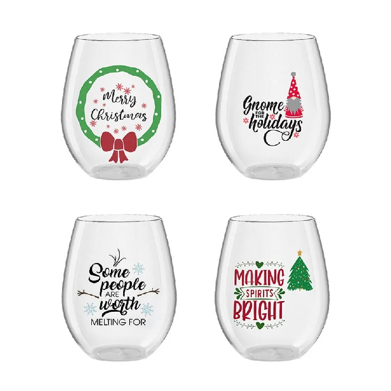 16oz Holiday Wine Glass - Assorted 1 at random, Style can not be chosen