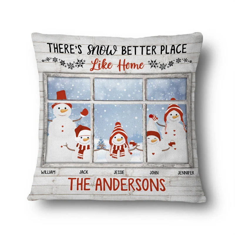 Christmas Snow Better Place Like Home - Gift For Couples - Personalized Custom Pillow