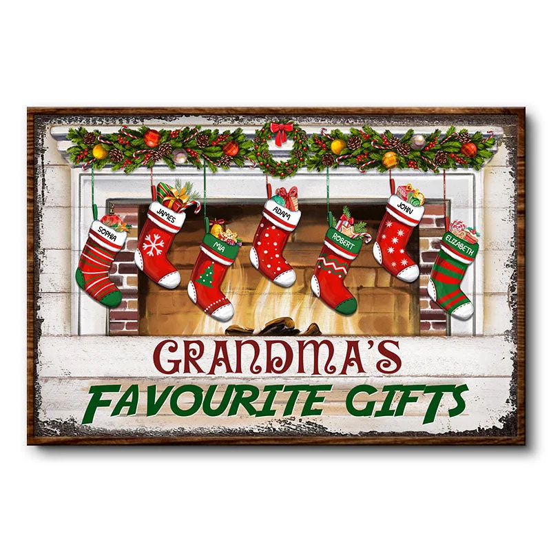 Favorite Socks Christmas Gift For Grandparents - Personalized Custom Poster