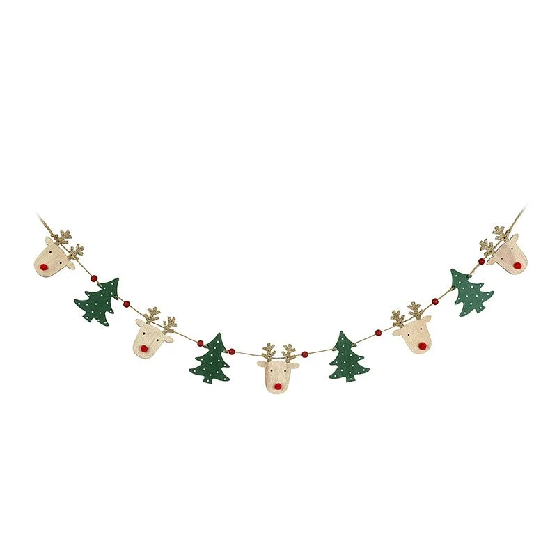 Deer & Christmas Tree String Garland