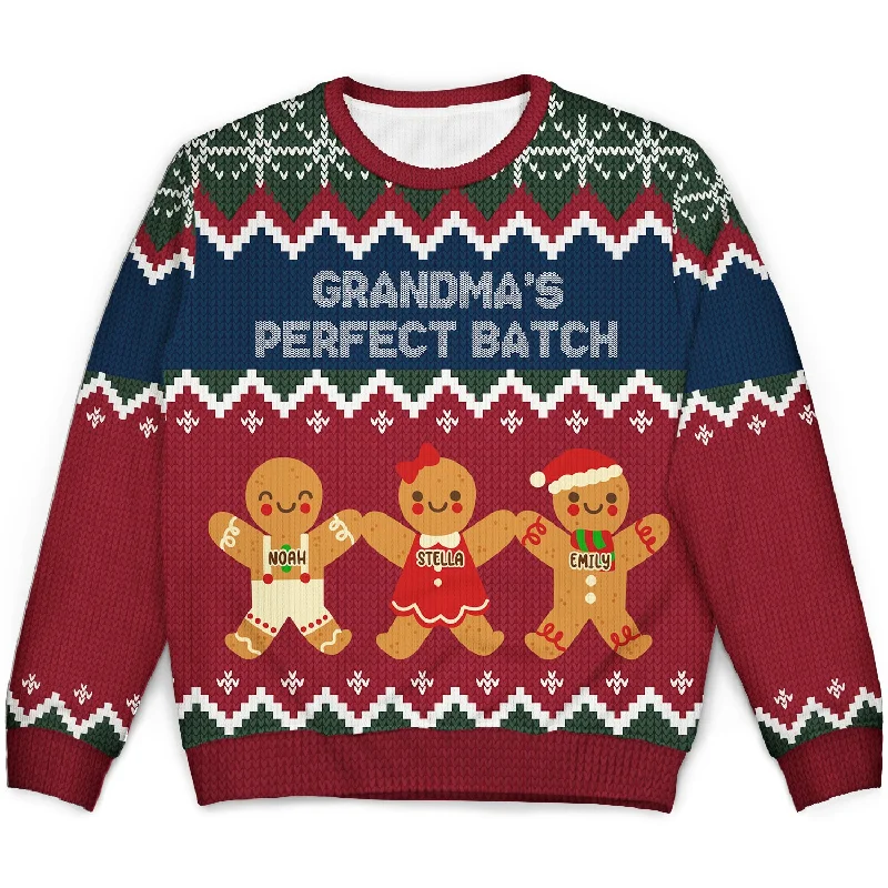 Grandma Grandpa Mom Dad Perfect Batch - Gift For Mom, Dad, Grandparents - Personalized Unisex Ugly Sweater