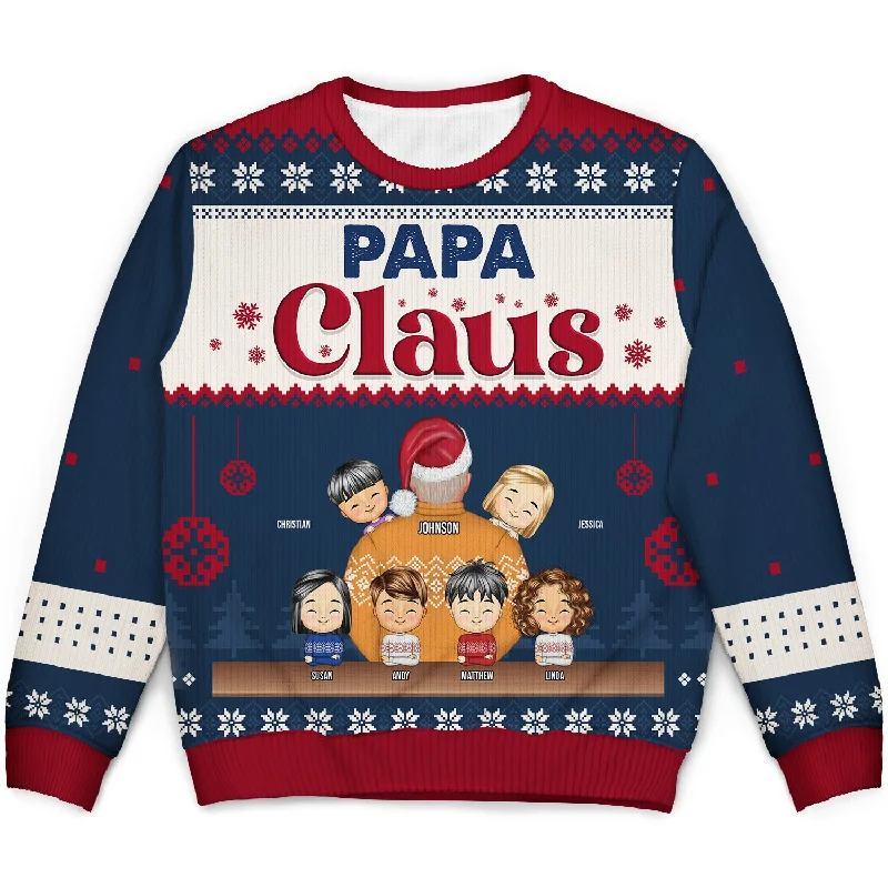 Grandpa Claus - Christmas Gift For Grandpa, Dad - Personalized Unisex Ugly Sweater