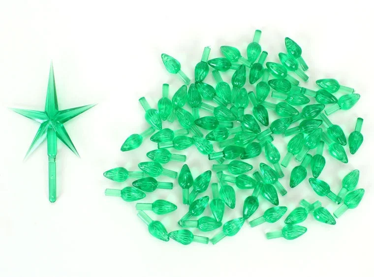 Green Twist Lights with Star