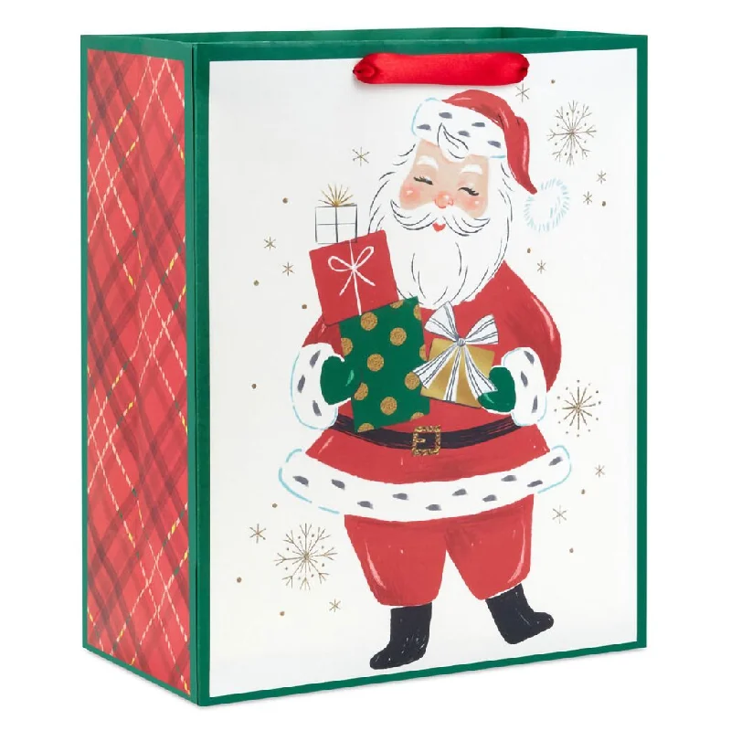 Hallmark : 13" Retro Santa With Presents Large Christmas Gift Bag