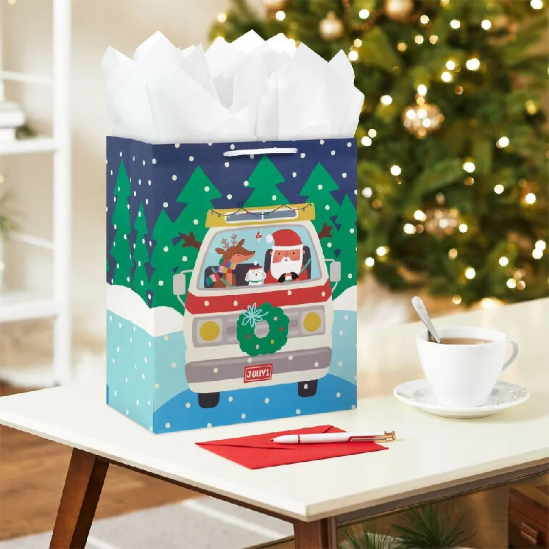 Hallmark : 13" Santa Road Trip Large Christmas Gift Bag