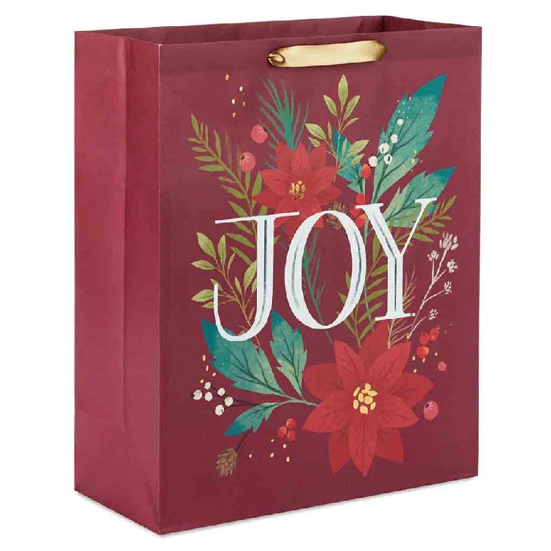 Hallmark : 15.5" Joy on Poinsettias Extra-Large Christmas Gift Bag