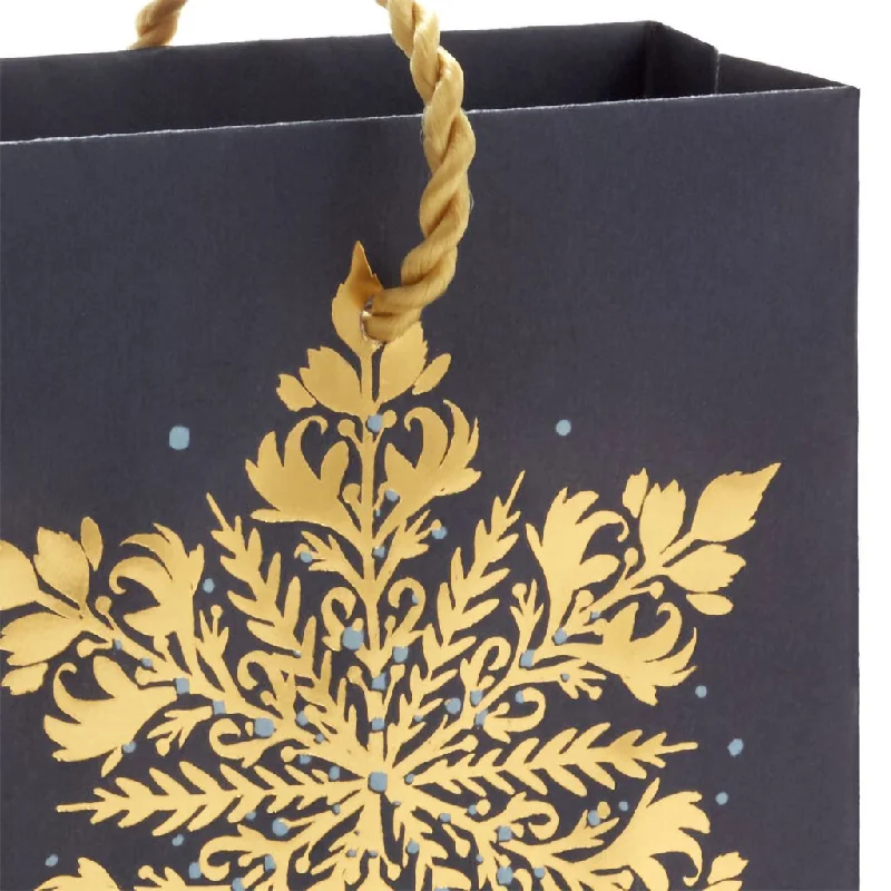 Hallmark : 4.6" Elegant Gold Snowflake Holiday Gift Card Holder Mini Bag