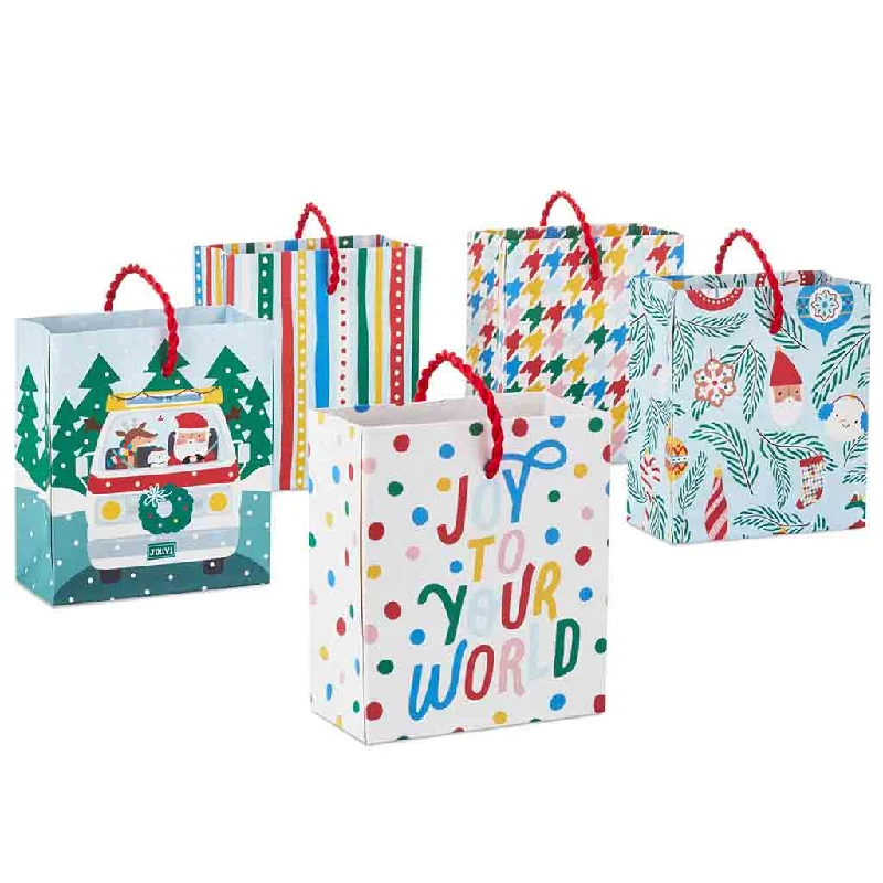 Hallmark : 4.6" Fun 5-Pack Assortment Christmas Gift Card Holder Mini Bags