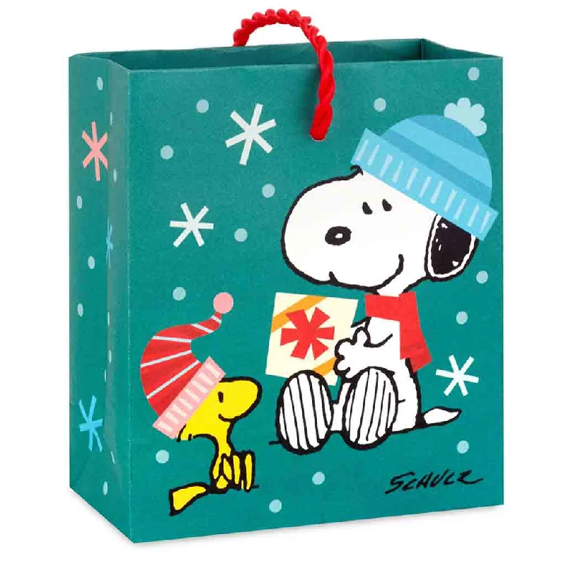 Hallmark : 4.6" Peanuts® Snoopy and Woodstock Christmas Gift Card Holder Mini Bag